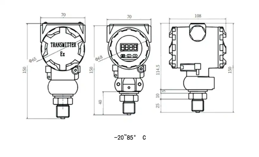 HM25 Dimensions and Mounting Drawing