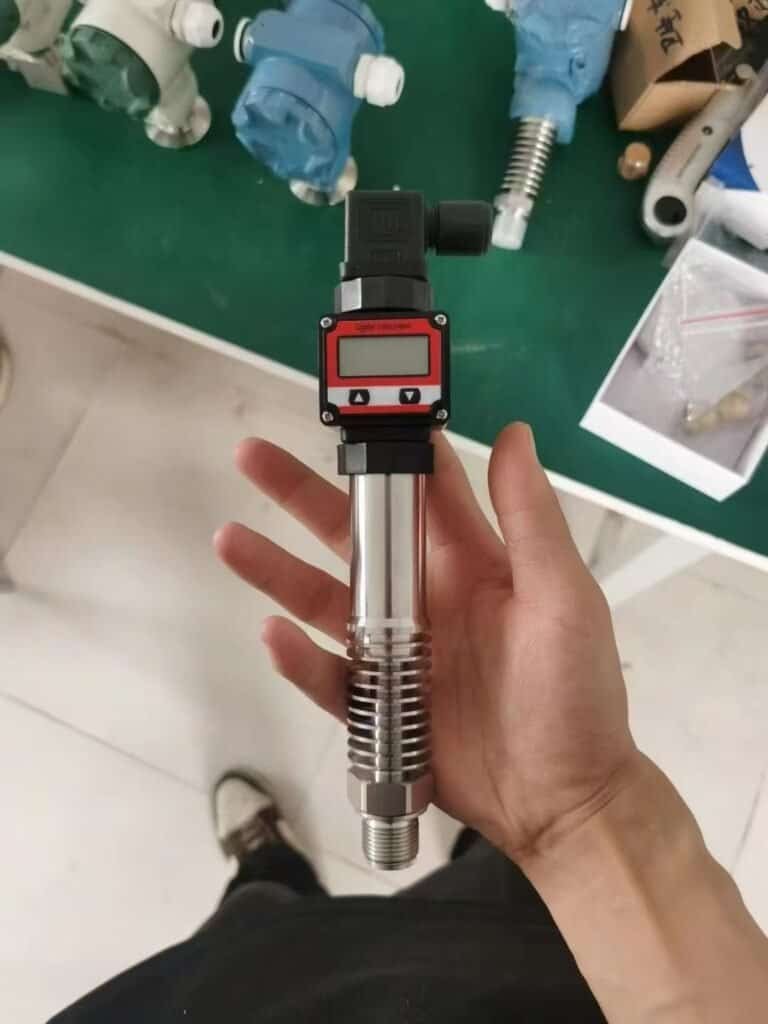 Compact pressure transmitter with custom high-temperature display