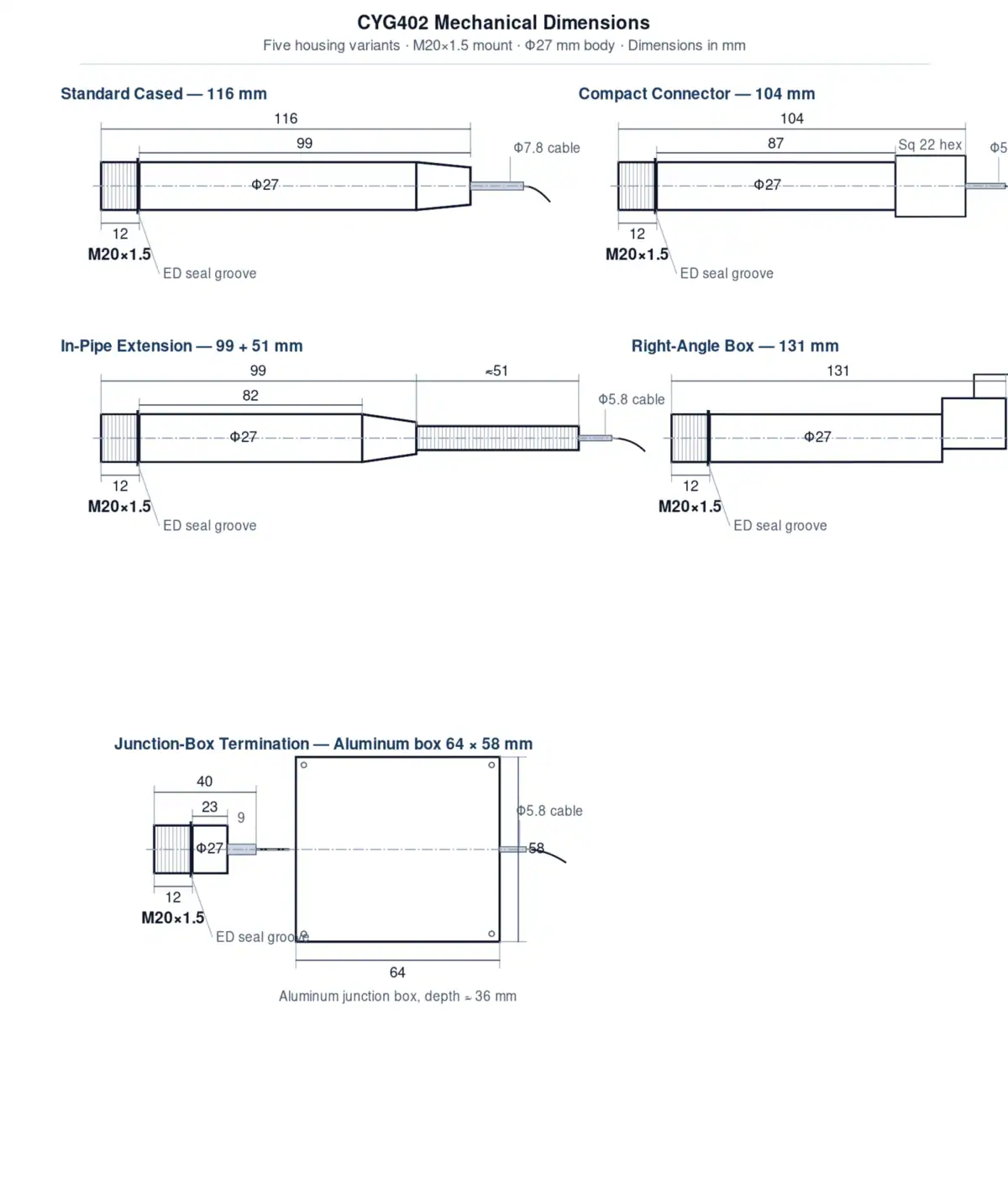 CYG402 high-temperature dynamic pressure sensor