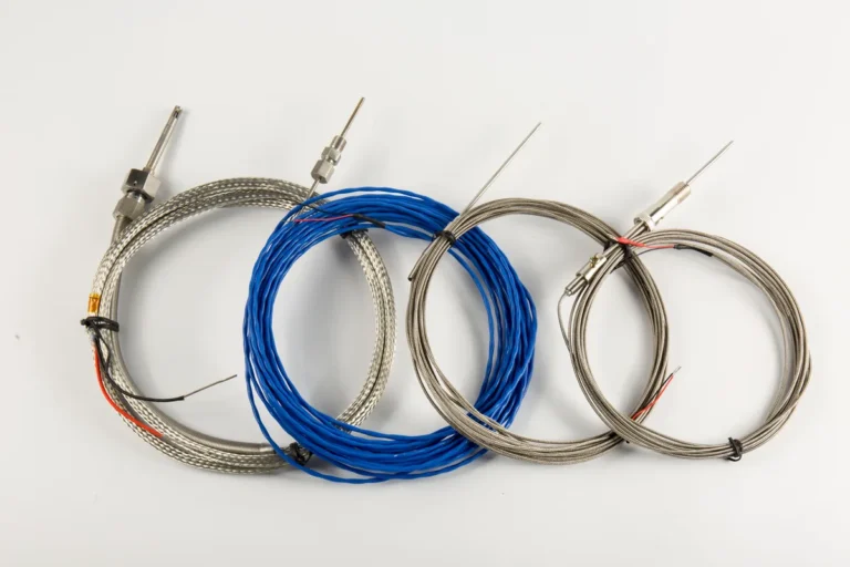 Type K thermocouple probes with stainless braided and fiberglass extension cables